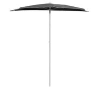 ""Bon plan"" Demi-parasol de jardin Imperméable - JILI HOT - UV Protection - avec mât 180x90cm anthracite - Pour Terrasse/Balcon