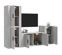 ""Bon plan"" Ensemble de meubles TV - 4 pcs - JILI HOT - meubles HiFi Suspendu - Sonoma gris - Bois d'ingénierie - Pour salon