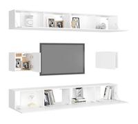 ""Bon plan"" Ensemble de meubles TV - 6 pcs - JILI HOT - meubles HiFi Suspendu - Blanc - Bois d'ingénierie - Pour salon Thome4211596