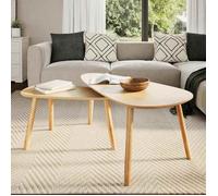""Bon plan"" Ensemble de tables basses - 2 pcs - JILI HOT - - Bois de pin massif Marron - Pour salon Thome3344850