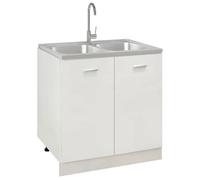 ""Bon plan"" Évier de cuisine - JILI HOT - Lavabo Installation de Cuisine à double lavabo argenté 800x600x155 mm inox Thome4338335