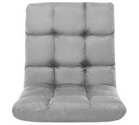 ""Bon plan"" Fauteuil simple - JILI HOT - Chaise pliable de sol Gris clair Microfibre - 100x50x13cm Thome7164953