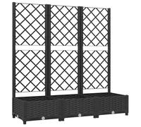 ""Bon plan""Jardinière d'extérieur - Pot & cache-pot - avec treillis Noir 120 x 40 x 121,5 cm PP FR19430683797