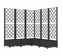 ""Bon plan""Jardinière d'extérieur - Pot & cache-pot - avec treillis noir 120x120x121,5 cm PP FR77793013664