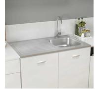 ""Bon plan"" Jeu d'évier de cuisine - JILI HOT - Lavabo Installation de Cuisine et égouttoir argenté 1000x600x155mm inox Thome5639989