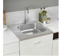 ""Bon plan"" Jeu d'évier de cuisine - JILI HOT - Lavabo Installation de Cuisine et égouttoir argenté 600x600x155 mm inox Thome5723552