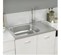 ""Bon plan"" Jeu d'évier de cuisine - JILI HOT - Lavabo Installation de Cuisine et égouttoir argenté 800x500x155 mm inox Thome1935664