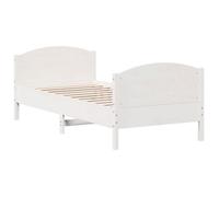 ""Bon plan""Lit 1 places Blanc - 90x190 cm - LEMON® - Cadre de lit - sans matelas - blanc 90x190 cm - Bois de - Pin massif 9967768