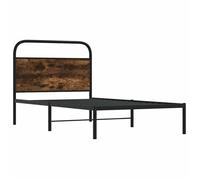 ""Bon plan""Lit 1 places Brun - 90x190 cm - LEMON® - Cadre de lit - sans matelas - 90x190cm chêne fumé - Bois d'ingénierie 3897891