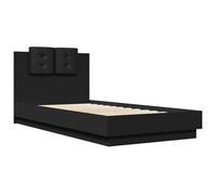 ""Bon plan""Lit 1 places Noir - 90x190 cm - LEMON® - Cadre de lit - sans matelas - noir 90x190 cm 3894553