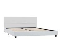 ""Bon plan""Lit 2 places Blanc - 140x200 cm - LEMON® - Cadre de lit - sans matelas - blanc similicuir 140x200 cm 2684067