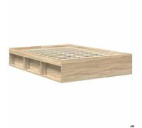 ""Bon plan""Lit 2 places Brun - 160x200 cm - LEMON® - Cadre de lit - sans matelas - chêne sonoma 160x200 cm 7558436