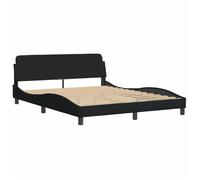 ""Bon plan""Lit 2 places Noir - 160x200 cm - LEMON® - Cadre de lit Dover noir 160x200 cm tissu 8018229