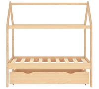 ""Bon plan"" Lit cabane d'enfant - JILI HOT - Sommier inclus - avec tiroir - Bois de pin massif 70x140cm Thome3510180