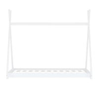 ""Bon plan"" Lit cabane d'enfant - JILI HOT - Sommier inclus - Blanc - Bois de pin massif 70x140cm Thome3444104