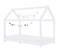 ""Bon plan"" Lit cabane d'enfant - JILI HOT - Sommier inclus - Blanc - Bois de pin massif 70x140cm Thome4187896