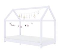 ""Bon plan"" Lit cabane d'enfant - JILI HOT - Sommier inclus - Blanc - Bois de pin massif 80x160cm Thome3595928