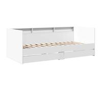 ""Bon plan"" Lit simple, pour adolescent/Adulte, Lit de jour avec tiroirs - Non matelas - blanc 90x190cm - Pour chambre Thome4168823