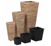 ""Bon plan""Lits surélevés 3 pcs - Pot & cache-pot - Jacinthe d'eau Marron FR76717197181