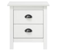 ""Bon plan"" Lot de 2 chevets, Tables de chevet Hill - 2 pcs - JILI HOT - Blanc 46x35x49,5cm Bois pin solide - Pour Chambre