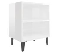 ""Bon plan"" Lot de 2 chevets, Tables de chevet pieds en métal - 2 pcs - JILI HOT - blanc brillant 40x30x50cm - Pour Chambre