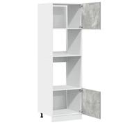 ""Bon plan"" Meuble Bas Cuisine/ Armoire à micro-ondes - JILI HOT - Gris béton 60x57x207cm Aggloméré Thome3713536