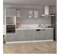 ""Bon plan"" Meuble Bas Cuisine/ Armoire à micro-ondes - JILI HOT - Gris béton 60x57x207cm - Bois d’ingénierie Thome6287874