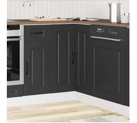""Bon plan"" Meuble Bas Cuisine/ Armoire d'angle de cuisine Kalmar noir - Bois d'ingénierie Thome4281476