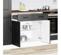 ""Bon plan"" Meuble Bas Cuisine/ Armoire de cuisine - JILI HOT - Kalmar noir - Bois d'ingénierie Thome2685087