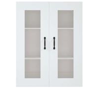 ""Bon plan"" Meuble/Buffet haut de cuisine - JILI HOT - Armoire murale suspendue Blanc 69,5x34x90cm - commode Salon/Cuisine