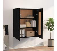 ""Bon plan"" Meuble/Buffet haut de cuisine - JILI HOT - Armoire murale suspendue Noir 69,5x32,5x90cm - commode Salon/Cuisine