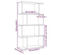 ""Bon plan"" Meuble de Rangement anti-basculement - Bibliothèque séparateur de pièce à 4 niveaux Blanc 70x24x129cm - Bois d'ingénierie