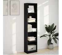 ""Bon plan"" Meuble de Rangement anti-basculement - JILI HOT - Bibliothèque noir 40x24x176cm - Bois d'ingénierie Pour Bureau/Salon