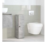 ""Bon plan"" Meuble de salle de bain/Armoire Haute de bain - JILIHOT - Colonne Toilettev avec porte-rouleau gris béton Thome5642769