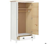 ""Bon plan"" Meuble Penderie Dressing - JILI HOT - Garde-robe à 2 portes Hill Blanc 89x50x170cm - Bois de pin solide Thome5185180