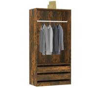 ""Bon plan"" Meuble Penderie Dressing - JILI HOT - Garde-robe Chêne fumé 100x50x200cm - Bois d'ingénierie Thome2957524