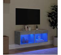""Bon plan"" Meuble TV/ Table HiFi - JILI HOT - avec lumières LED gris béton 80x30x30cm Thome8417085
