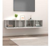 ""Bon plan"" Meubles TV - 2 pcs - JILI HOT - meubles HiFi Suspendu - gris béton 80x30x30cm - Bois d'ingénierie - Pour salon