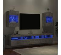 ""Bon plan"" Meubles TV muraux et lumières LED 2pcs gris béton 40x30x60,5cm - Pour salon Thome4385145