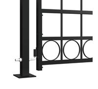 ""Bon plan"" Portillon/Portail - JILI HOT - de clôture à dessus arqué et 2 poteaux 105x204cm Noir Thome2902578