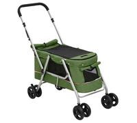 ""Bon plan"" Poussette d'Animaux Poussette pour chien pliante Vert 100x49x96cm Tissu de lin Thome5603431