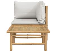 ""Bon plan"" Salon de jardin - JILI HOT - Canapé fixe/sofa Balcon 2 pcs avec coussins gris clair bambou Thome7244097