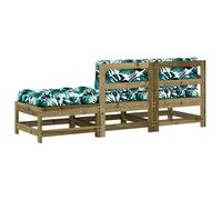 ""Bon plan"" Salon de jardin - JILI HOT - Canapé fixe/sofa Balcon 3 pcs avec coussins - Bois de pin imprégné Thome7398224