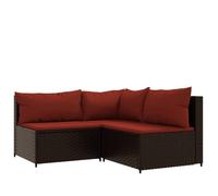 ""Bon plan"" Salon de jardin - JILI HOT - Canapé fixe/sofa Balcon 4 pcs avec coussins Marron - Résine tressée Thome8674270