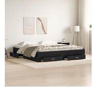 ""Bon Plan""Structure/Cadre de lit double - 2 places - avec tiroirs Chêne noir 180x200 cm Bois reconstitué - Aspect chic* 2343967