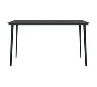 ""Bon plan"" Table à dîner de jardin - SUMMER - Noir 140x70x74cm Acier et verre - Pour patio/camping Thome2091556