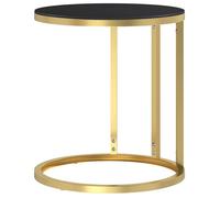 ""Bon plan"" Table basse de salon - JILI HOT - Table d'appoint Doré et noir 45cm - Verre trempé - Pour chambre/Bureau Thome2006771
