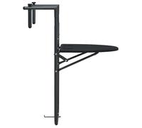 ""Bon plan"" Table de balcon - 2 Personnes - Noir 60x64x83,5cm Plastique Aspect de rotin - Pour Jardin/Terrasse Thome9217622