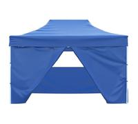 ""Bon plan"" Tonnelle - JILI HOT - Chapiteau et Pavillon Tente pliable avec 4 parois latérales 3 x 4,5 m Bleu - Pour Terrasse/jardin