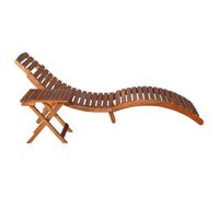 ""Bon plan"" Transat extérieur - JILI HOT - Chaise longue avec table - Bois d'acacia massif Marron - pour camping/jardin Thome6035626